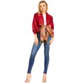 thumbnail image 5 of Sakkas Gianna Women's Silky Soft Reversible Floral Woven Pashmina Scarf Shawl Wrap - 23-D2-Red - One Size Regular, 5 of 5