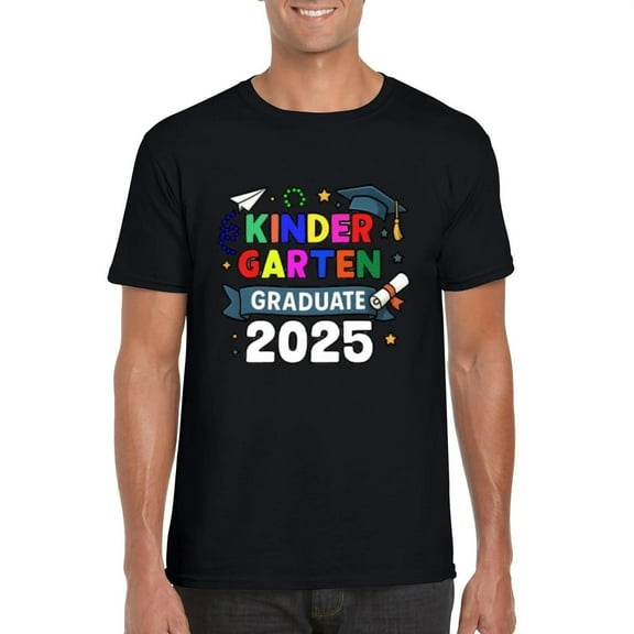 Kids Graduate 2025 T-shirt, Fun Kindergarten Graduation Shirt by Textualize, for men & women, up to size 5XL