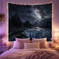 thumbnail image 2 of Glacial Mountains Under Night Sky With Milky Way, Serene Celestial Photography for Nature Lovers, Majestic Wilderness Wall Art, Housewarming Gift Tapestry Wall Hanging for Bedroom and Living Room, 2 of 7