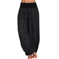 thumbnail image 1 of Pantalones de harén de pierna ancha para mujer Aladdin Boho Hippy Pantalones de yoga sueltos Tallas grandes-Negro-2XL Computadora Computadora Computadora portátil, 1 of 4