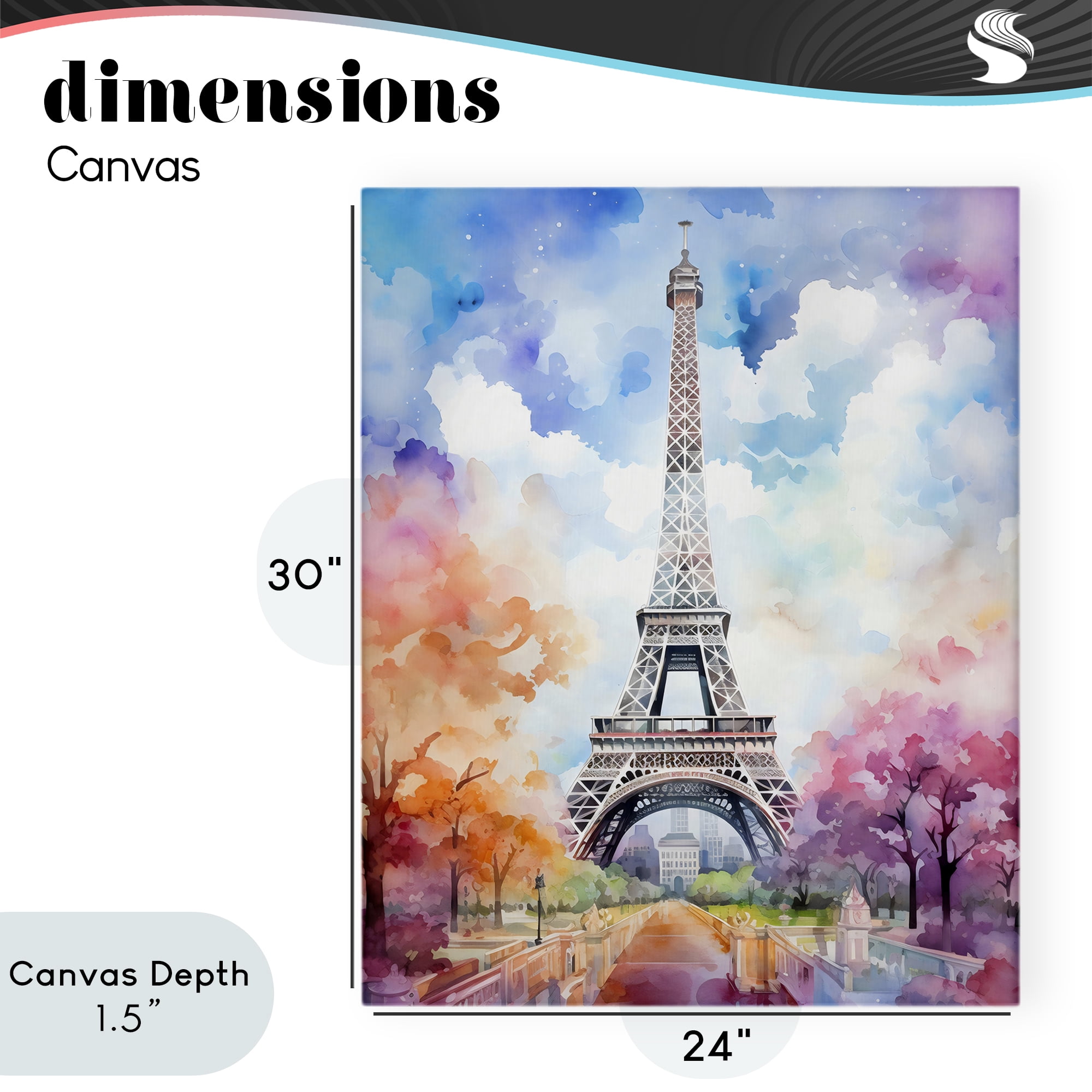 Stupell Industries Pastel Paris Springtime Tower Canvas Wall Art, design by Creative Studio