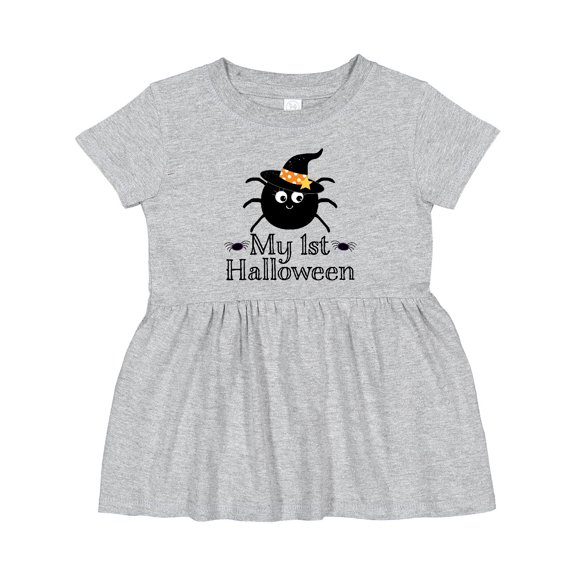 Inktastic My 1st Halloween Witch Spider Girls Baby Dress