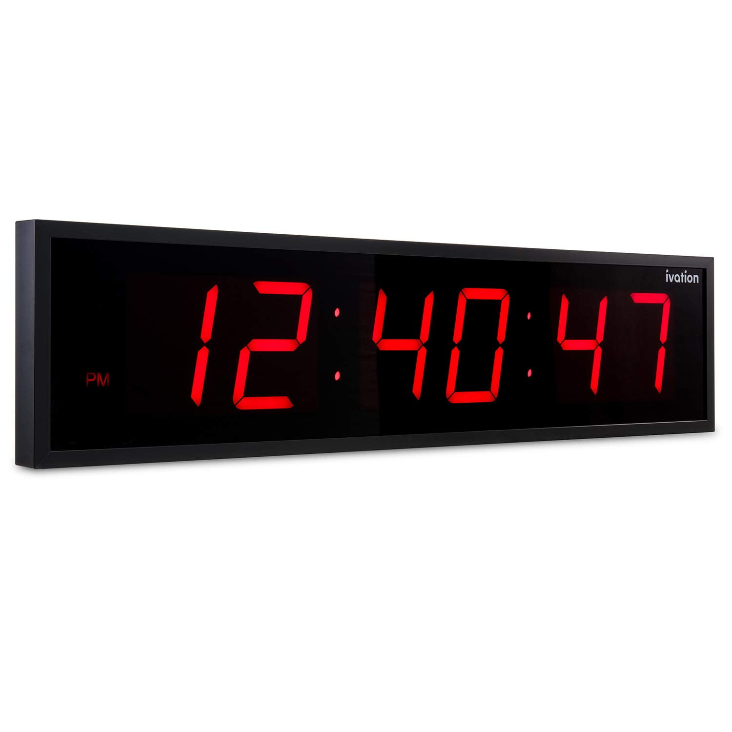 Ivation Huge Large Big Oversized Digital LED Clock - Shelf or Wall Mount (36 Inch - Red)