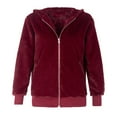 thumbnail image 4 of Women's Sweaters Winter Hooded Cardigans Button Up Cable Knit Coats Jackets Outerwear with Pockets Wine, XXXL, 4 of 6