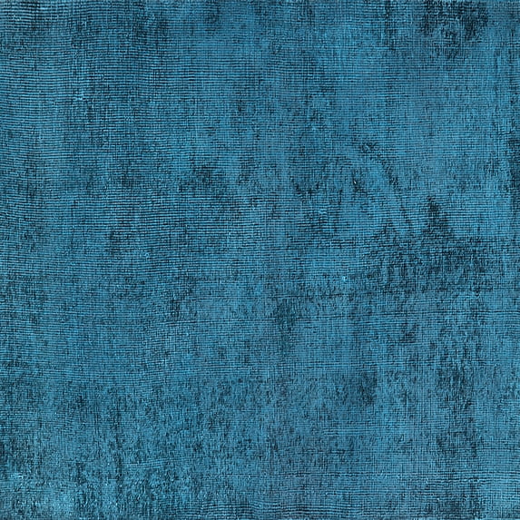 Ahgly Company Indoor Square Oriental Light Blue Industrial Area Rugs, 3' Square