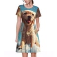 thumbnail image 1 of Disketp Cute Angel Winged Dog para Vestido de Manga Corta para Mujeres, Vestidos de Verano para Mujeres, Casual y Holgado para la Playa, 1 of 6