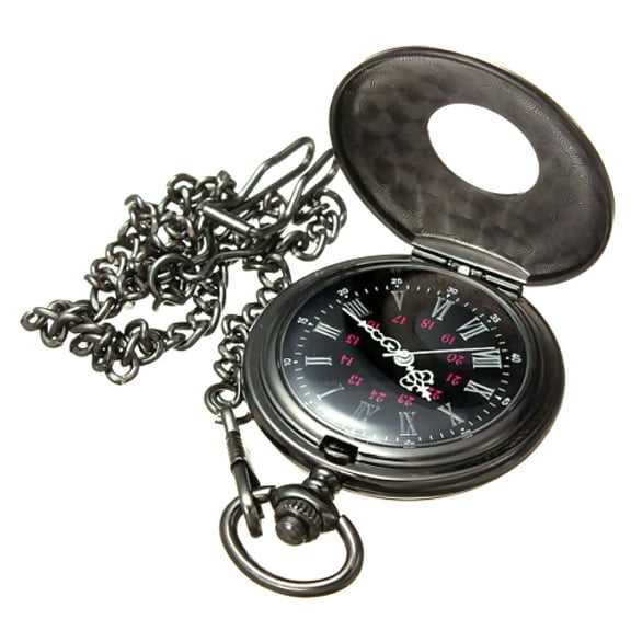 Classic Pocket Watch Set Vintage Style with Chain for Daily Use and Fashion, Skeleton Dial
