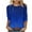 Blue, variant on Womens 3/4 Sleeve Crew Neck Shirts Trendy Printed Pullover Top Tunic Shirt Casual Loose Fit Blouse Soft Comfy Three-Quarter Sleeve Tees Dark Gray,S