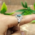 thumbnail image 2 of Blue Copper Turquoise Gemstone 925 Sterling Silver Design Engagement Ring Gift Jewelry for Women, 2 of 5