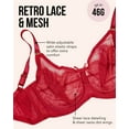thumbnail image 4 of Smart & Sexy Women's Plus Size Retro Lace & Mesh Unlined Underwire Bra, 4 of 5