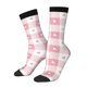 thumbnail image 1 of Balery Plaid Heart Calcetas Largas con Estampado para Hombre y Mujer – Suaves y Transpirables, Talla Única (US 5-11), 1 of 6