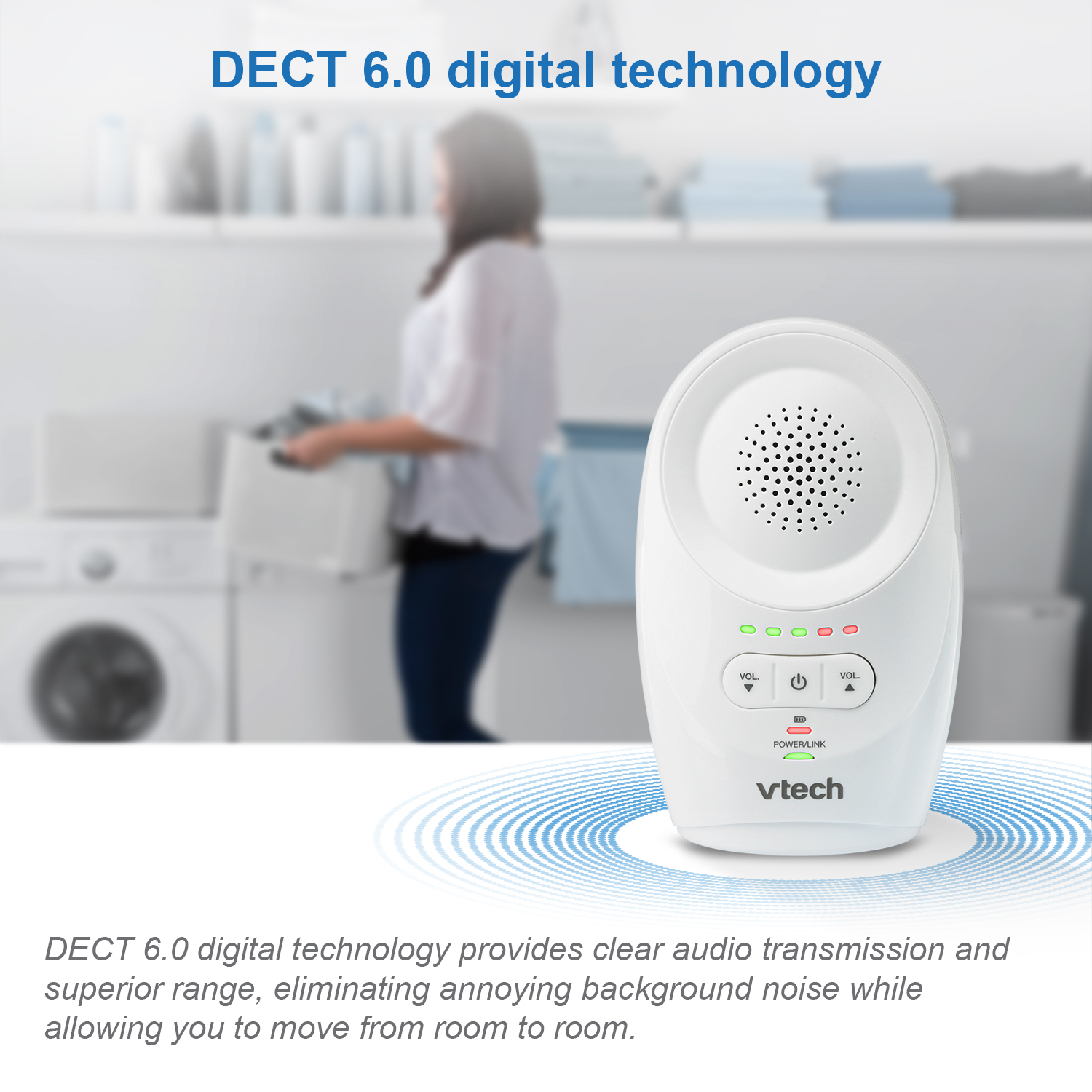 VTech Enhanced Range Digital Audio Baby Monitor with 1 Parent Unit, DM1111, White - image 3 of 21