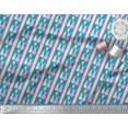 thumbnail image 2 of Soimoi Blue Cotton Voile Fabric Bunny & Egg Stripe Printed Craft Fabric by the Yard 42 Inch Wide, 2 of 3