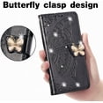thumbnail image 2 of for Xiaomi Redmi Note 10 5G Wallet Case (Not 4G),3D Butterfly Embossing Slim Flip PU Leather Case Magnetic Closure for Credit Card Slots Holder Cover for Redmi Note 10 5G Rhinestone Black, 2 of 14