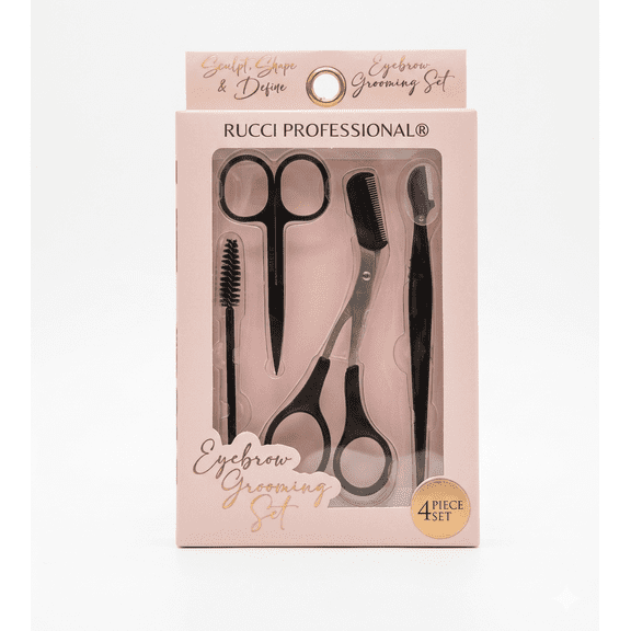 Rucci Professional 4-Piece Eyebrow Grooming Set – Complete Eyebrow Care Essentials Kit