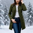 thumbnail image 5 of Women's Notch Lapel Double Breasted Trench Coat Classic Mid Length Outerwear Jacket Coat With Cuff Buckles Long Sleeve Solid Color Casual Daily Wear Work Office Travel | CSEONE,Army Green L, 5 of 9