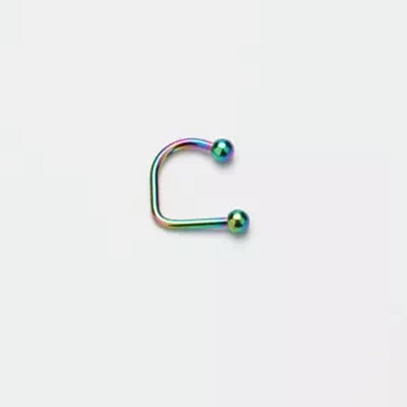 HOOUN CA Nose Ring Eyebrow Lip Studs Earrings Stainless Steel Body Piercing Rings Hoop-B-multicolor/U-shape-spherical