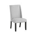 thumbnail image 3 of 6pc Dining Set Contemporary Style White Genuine Marble Rectangular Table Top Dove Gray Upholstery Chairs Nailhead Tufted Bench Black Finish Wooden Solid Wood Dining Room Furniture 18813, 3 of 10