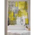 thumbnail image 3 of Sheer Curtains 63 Inch Length 2 Panels Set for Bedroom, Yellow Grey Semi Sheer Curtains for Windows, Modern Oil Painted Abstract Art Aesthetics Voile Window Treatments Rod Pocket Curtain, 3 of 7