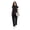 Black, variant on Women's Scrub Set - Stretch Mandarin Collar Top & Elastic Waist Pants, Professional Medical Nursing Uniforms with Multi-Pocket Design