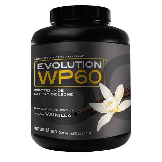 EVOLUTION. Proteína de Suero de Leche, WP60, Whey Protein, 2800 Gramos (Sabor Vainilla)