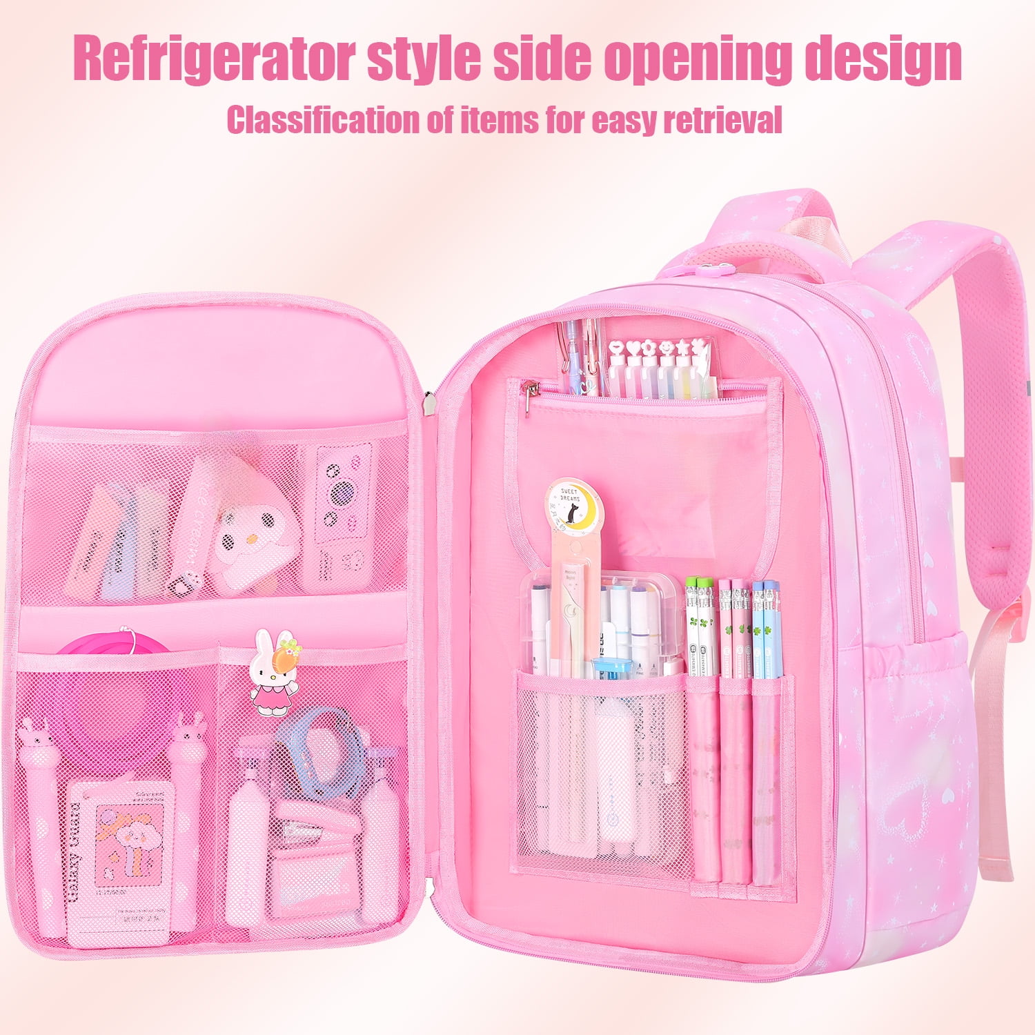 Gmdisc School Backpacks for Girls, Kids Fashion School Bookbag Girls School Bags Gifts-Pink