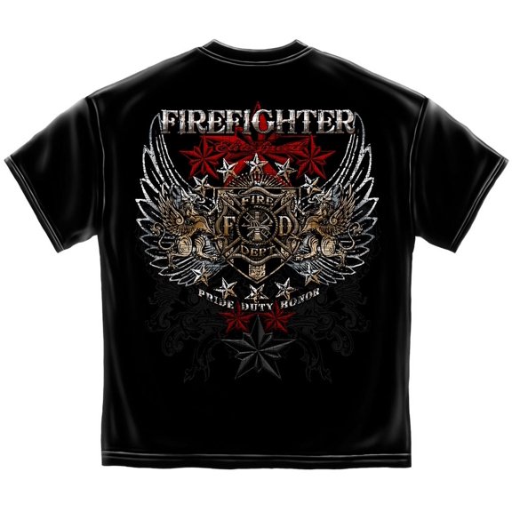 Black Cotton Elite Breed Firefighter Pride Duty Honor T-Shirt