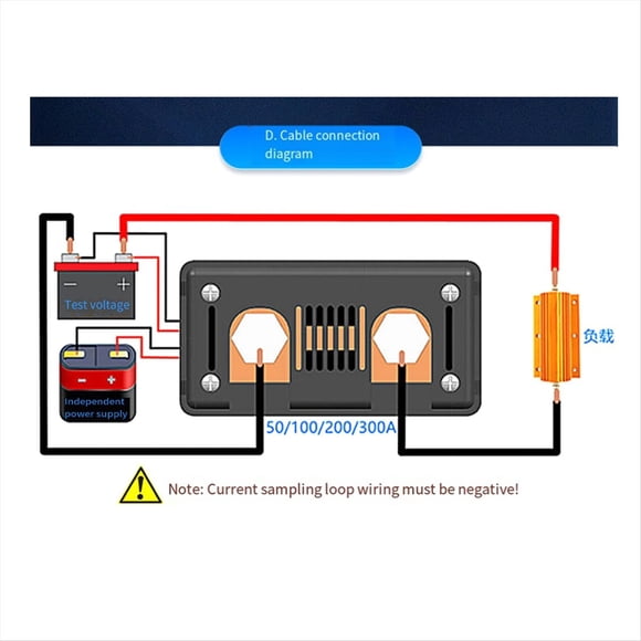 Probador de Batería Digital de CC Integrado, Shunt de CC de 5 A 12 V y 100 A, Amperímetro Bidireccional, Voltímetro, Medidor de Energía y Vatios