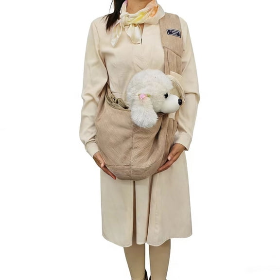 Foldable Pet Carrier Sling Bag, Large Capacity Shoulder Messenger Bag for Cats Small Dogs, Hands-Free Travel