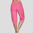 thumbnail image 6 of felwors Summer Pants for Women 2026,Cotton Linen Cropped Pants,Straight Leg Capris Business Ankle Length Chino Trousers (Hot Pink, 3XL), 6 of 6