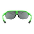 thumbnail image 4 of Xloop Silver Mirror Shield Oversize Half Rim Neon Plastic Sport Sunglasses Green, 4 of 4
