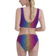 thumbnail image 5 of High Waisted Bikini Sets For Women, Leopard Neon Rainbow Gradient Swimsuits Tummy Control, Two Pieces Bathing Suit, 5 of 8