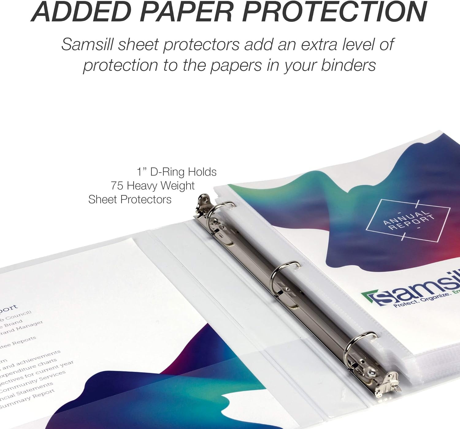 Samsill Durable 1 Inch Binder- - D Ring Binder - Customizable Clear View Cover - White, 4 Pack - Each holds 225 Pages