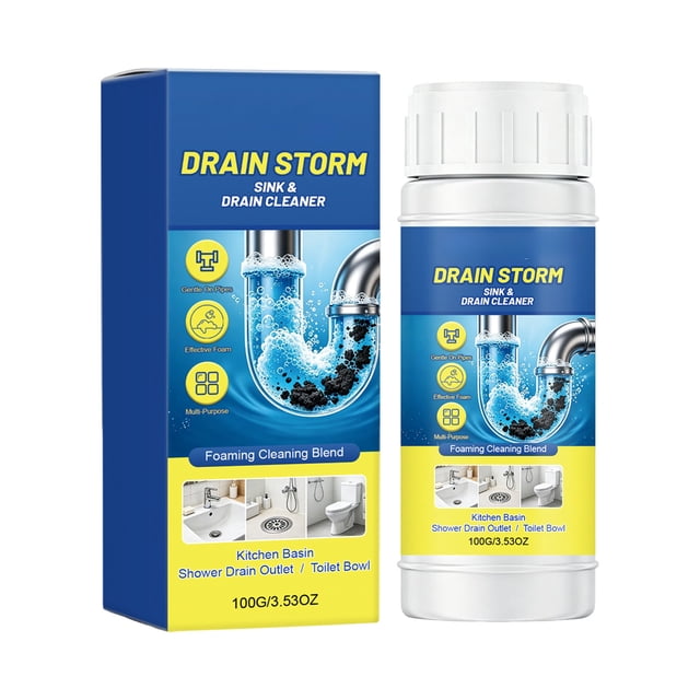 Powerful and And Drain Cleaner Powder Fast Foaming and Drain Cleaner Effectively Dissolves Blockages And Unclogs Pipes For Kitchen Bathroom Toilet Pipes and Floor Drains