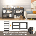 thumbnail image 3 of 2-Tier 22'‘H x 16"W × 16''D Metal BookShelf, Industrial Bookshelves, Heavy Duty Storage Shelf for Books,Adjustable Standing Book Shelf for Living Room,Bedroom,Office,Library,Tool-Free Assembly, 3 of 10