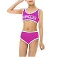 thumbnail image 2 of Paiwinds Girls Princess Two Piece Swimsuit High Waist Backless Bikini Set with Side Knot for Beach Pool Party Summer Swimwear 2-12 Years, 2 of 5