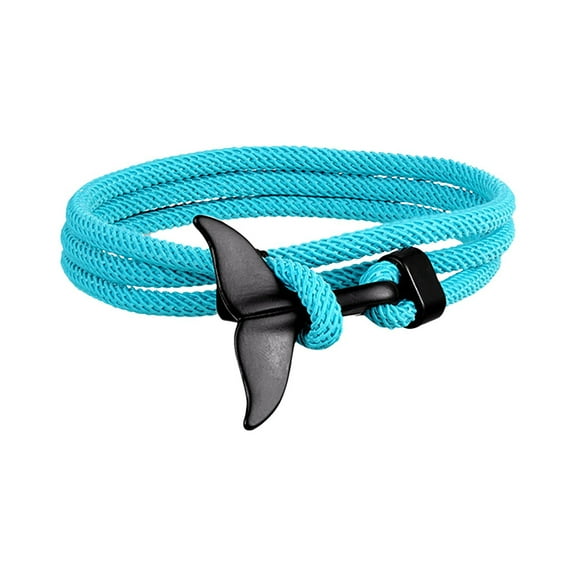 SUSHANG Ocean Whale Tail Bracelet To My Son Love You Forever Nautical Fishtail Bracelet Paracord Cuff Wrist Strap Bracelet Gifts for Men (Card Not Included)
