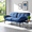 Blue, variant on BSHTI 70.87" Convertible Futon Sofa Bed, Linen Fabric 2-Seater Sleeper Couch with 5-Level Adjustable Backrest & Armrests for Living Room, Office, Guest Room, Small Spaces