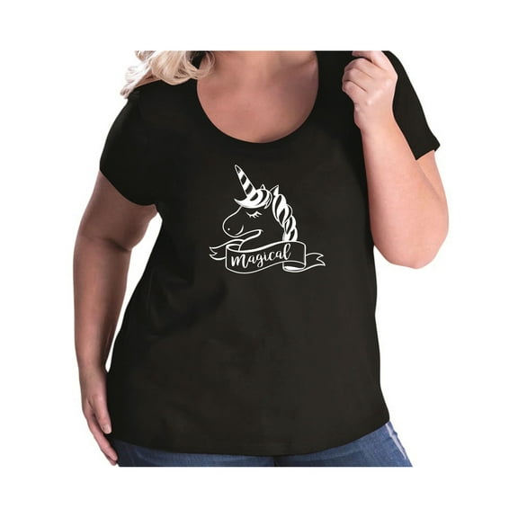 magical unicorn Womens Plus Size Scoopneck Tee