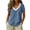 Blue, variant on Womens Lace Trim Blouses Casual Cotton V Neck Short Sleeve Tops Summer Loose Fit Pleated Tunic Shirts Navy S