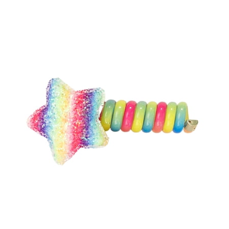 Glittering Star Spirals HairTie for Children No Crease Cord Hair Tie Ponytail Holder Elastic Traceless Plastic Hair Rope