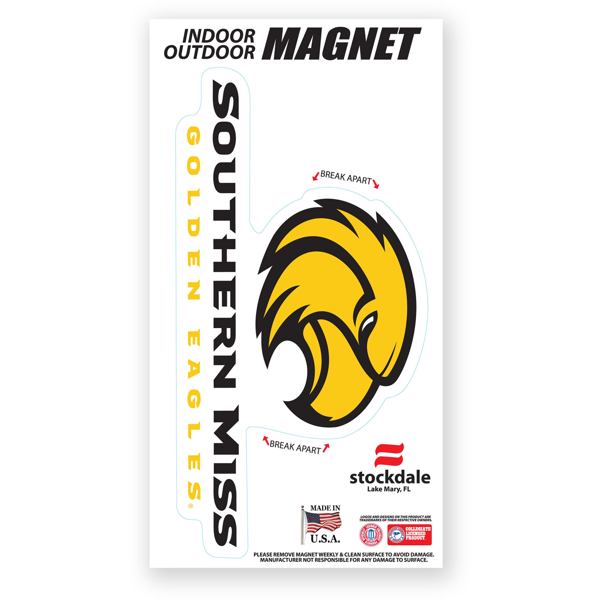 Southern Miss Golden Eagles Wincraft Logo Indoor Outdoor Magnets Walmart Com Walmart Com