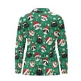 thumbnail image 5 of Yuyamidu Cute Cat Golf Tops Women Christmas Golf Shirts Long Sleeve Collared Tennis Shirt Green Quarter Zip V Neck Slim Fit Activewear Size M, 5 of 8