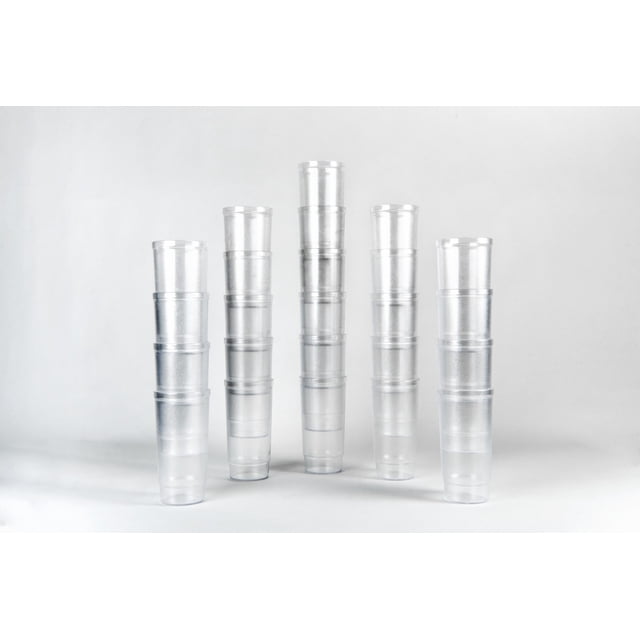 Vasos 1 Litro 24 Pzs Transparente Policarbonato Resistente Plastipractic