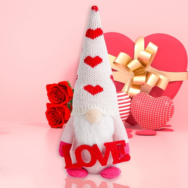Ganfancp Nuevo Día de San Valentín Lentejuelas Muñeca Linda Sin Rostro Anciano Amor Sombrero Enano de Pie Muñeca Decoración Rebajas Hoy Liquidación 1X Muñeca Pareja