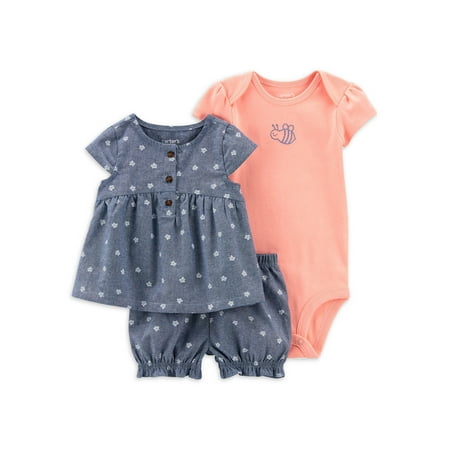 

Carter s Child of Mine Baby Girl Outfit Set 3-Piece Sizes 0-24 Months