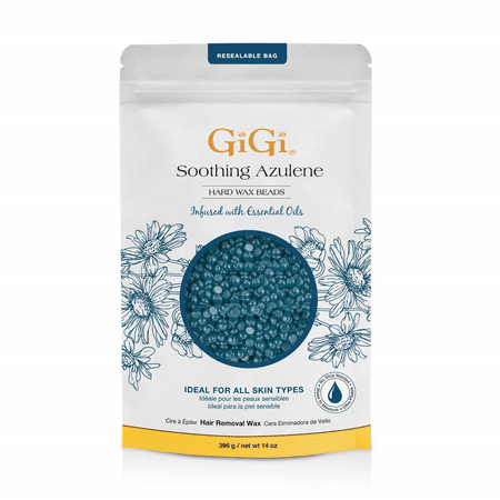 GiGi Soothing Azulene Hard Wax Beads For Sensitive Skin 14 oz