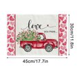 thumbnail image 3 of FYTPOV Linen Placemats, Romantic Valentines Placemats for Kitchen and Dining, Valentines Day Decorations, Christmas Placemats for Party Home Decor, Table Decor, 18x12 in, 3 of 6