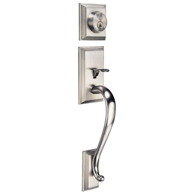 Yale Réel Vivant YR929JCSXN619 Active Monocylindre Johns Ruisseau Extérieur Poignée avec Keyway Kwikset&44; Nickel Satiné