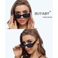 thumbnail image 2 of BUTABY Gafas de sol rectangulares para mujer, gafas de conducción retro de los años 90, marco cuadrado estrecho, protección UV400, 2 of 6